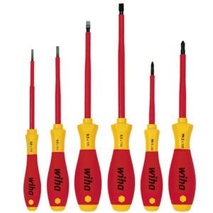 Philips, schroevendraaierset, kruisschroevendraaiers kruiskop sleufschroevendraaier platte bek schroevendraaier WIHA SoftFinish Electric SL/PH Schroevendraaierset 320N K6, 6 delig