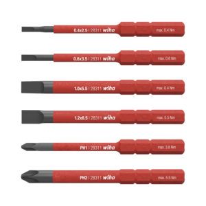 WIHA SlimVario Electric slimBitset Sleufkop/Phillips 2831 B606, 6-delig