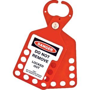 AMW Lockout Hangslotbeugel 6 gaten met label