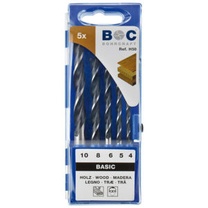 BC Houtboorset H50, 5-delig4/5/6/8/10mm