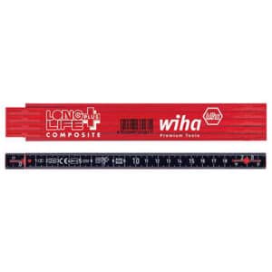 WIHA Longlife Plus Composite Duimstok 410 2005 metrisch 10 delen rood/zwart 15mm/2m