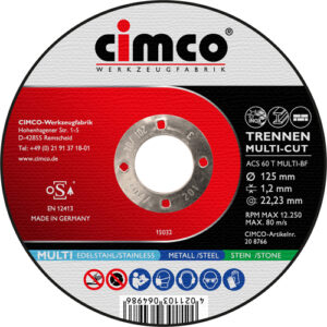 Cimco Slijpschijven Multicut, 10st. 125 x 1,2mm