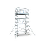 Steiger 75x250 cm met werkhoogte 4.2 M en tweezijdige voorloopleuning